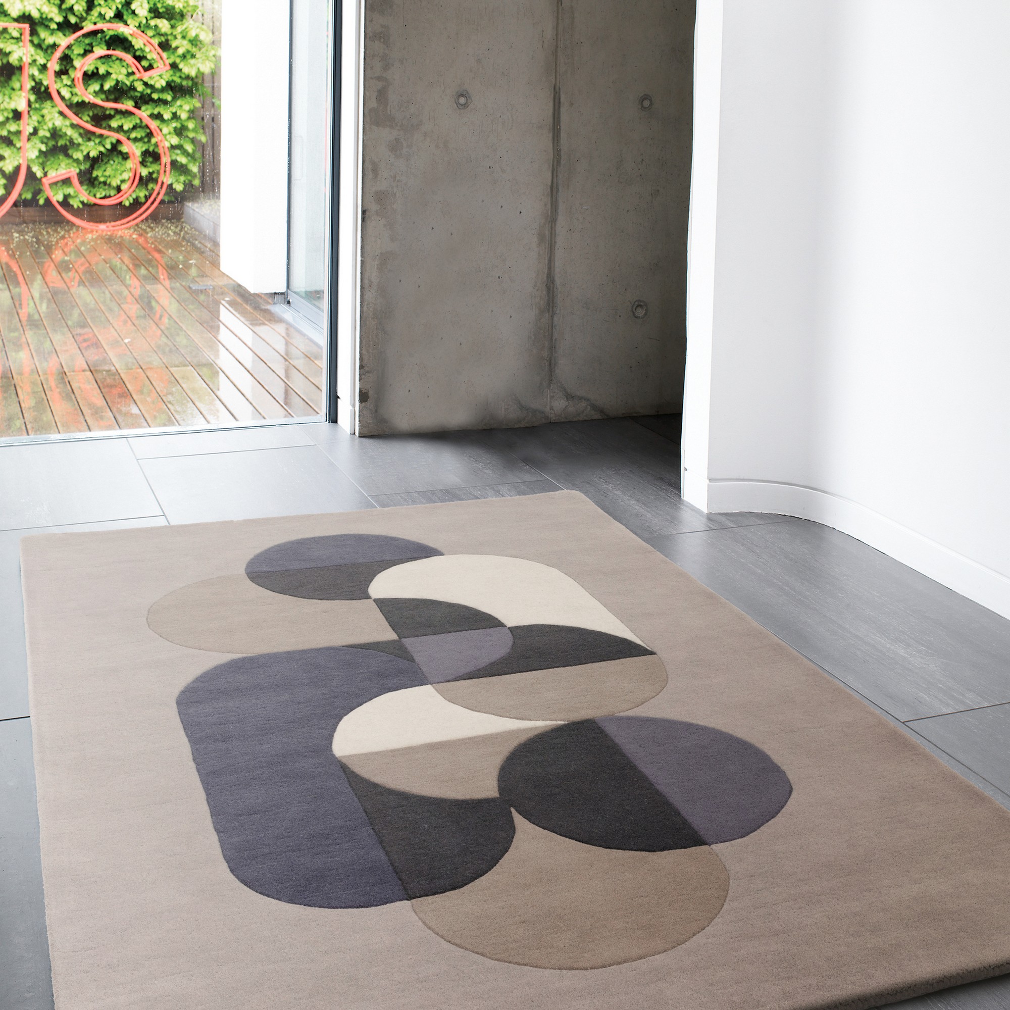 Matrix Statement Max92 Wool Geometric Rugs In Light Grey